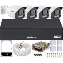 Kit 4 Câmeras Full Color C/Áudio Dvr Intelbras 4ch 1TB