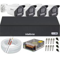 Kit 4 Câmeras Full Color C/Áudio Dvr Intelbras 4ch S/HD