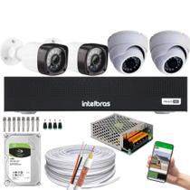 Kit 4 Câmeras Full HD 1080p + DVR Intelbras MHDX 3004-C c/HD 1 TB