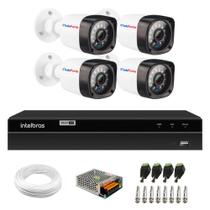 Kit 4 Câmeras Full HD 1080p Tudo Forte + DVR Gravador de Video Intelbras MHDX 1204 4 Canais H.265+