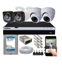 Kit 4 Câmeras HD 720p + DVR Intelbras MHDX 3104 C/HD 1 TB