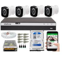 Kit 4 Câmeras HD 720p + DVR Intelbras MHDX 3104 C/HD 500gb