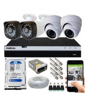 Kit 4 Câmeras HD 720p + DVR Intelbras MHDX 3104 C/HD 500gb Kit 4 Câmeras HD 720p + DVR Intelbras MHDX 3104 C/HD 500gb