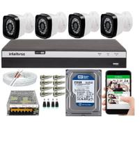 Kit 4 Câmeras HD 720p + DVR Intelbras MHDX 3104 C/HD