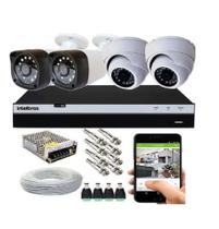 Kit 4 Câmeras HD 720p + DVR Intelbras MHDX 3104 S/HD