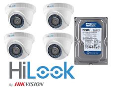 KIT 4 Câmeras Hilook Dome 1MP HD THC T110C-P 2.8mm C/Hd 250GB