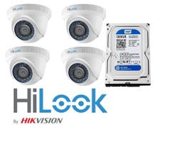 KIT 4 Câmeras Hilook Dome Full Hd 1080p 2mp THC T110CP 2.8mm C/Hd 500GB