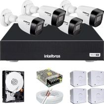 Kit 4 Cameras Intelbras 1120 Full Color, Dvr 4 Canais 1104c Kit 4 Cameras Intelbras 1120 Full Color, Dvr 4 Canais 1104c