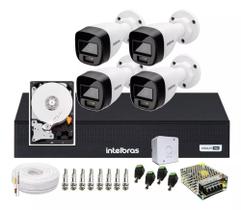 Kit 4 Cameras Intelbras 1120 Full Color, Dvr 4 Canais C/ Hd