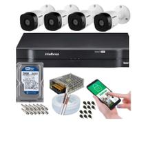 Kit 4 Câmeras Intelbras 1120b Com Dvr 4 Canais E Hd Incluso Kit 4 Câmeras Intelbras 1120b Com Dvr 4 Canais E Hd Incluso
