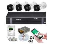 Kit 4 Câmeras Intelbras 1120b Com Dvr 4 Canais E Hd Incluso