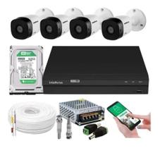 Kit 4 Câmeras Intelbras 1120b Com Dvr 4 Canais E Hd Incluso