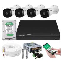 Kit 4 Câmeras Intelbras 1120b Dvr 4 Canais Com Hd Completo