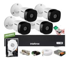 Kit 4 Cameras Intelbras 1120b Dvr 4 Canais Intelbras C/hd