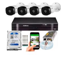 Kit 4 Câmeras Intelbras 1120b Dvr 4 Canais Lançamento - Com Hd 500gb