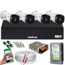 Kit 4 Câmeras Intelbras 1120b Dvr 4 Canais Lançamento - Com Hd