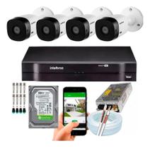 Kit 4 Câmeras Intelbras 1120b Dvr 4 Canais Lançamento - Com Hd