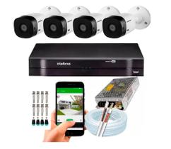 Kit 4 Câmeras Intelbras 1120b Dvr 4 Canais Lançamento - Sem Hd