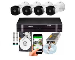 Kit 4 Câmeras Intelbras 1120b Dvr 4 Canais MHDX C/HD Kit 4 Câmeras Intelbras 1120b Dvr 4 Canais MHDX C/HD