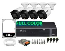 Kit 4 Câmeras Intelbras 2 Megapixels 20m Vhd 1220 Full Color Dvr 4ch Mhdx c/hd 500gb