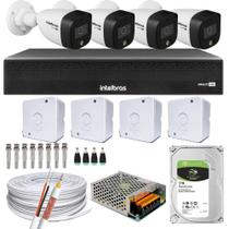 Kit 4 Câmeras Intelbras Colorido Noite Dvr 8 Canais Hd 1 Tb