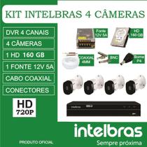 kit 4 câmeras Intelbras completo