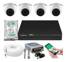 Kit 4 Câmeras Intelbras Dome 1120d Dvr 4 Canais Com Hd Kit 4 Câmeras Intelbras Dome 1120d Dvr 4 Canais Com Hd
