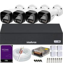 Kit 4 Câmeras Intelbras Full Color vhd 1120b Dvr 4ch Full Hd 1tb purple colorido dia e noite Kit 4 Câmeras Intelbras Full Color vhd 1120b Dvr 4ch Full Hd 1tb purple colorido dia e noite
