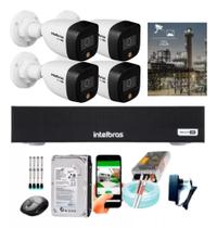 Kit 4 Câmeras Intelbras Fullcolor 1220 Dvr Intelbras 3004-C