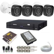 Kit 4 Câmeras Intelbras Infravermelho 1120b Multi HD 1.0 mp Dvr 4 Canais Multi HD