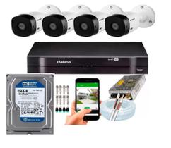 Kit 4 Câmeras Intelbras VHC 1120b Dvr 4 Canais Lançamento C/Hd 250gb
