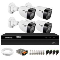 Kit 4 Câmeras Intelbras VHD 1130 B HD 720p com Lente 2.8mm Visão Noturna 30m Resistente à Chuva IP67 + DVR Intelbras MHDX 1204 4 Canais