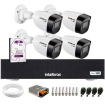 Kit 4 Câmeras Intelbras VHD 1130 B HD 720p Visão Noturna 30m Resistente à Chuva IP67 + Dvr Intelbras MHDX 1104-C 4 Canais + HD 1TB