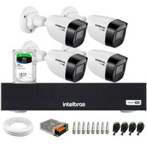 Kit 4 Câmeras Intelbras VHD 1130 B HD 720p Visão Noturna 30m Resistente à Chuva IP67 + Dvr Intelbras MHDX 1104-C 4 Canais + HD SkyHawk 1TB