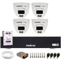 Kit 4 Câmeras Intelbras VHD 1220 D G7 Full Color com Alta Definição Full HD Visão Noturna 20m + DVR Intelbras MHDX 3004-C 4 Canais + HD 1TB Purple