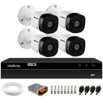 Kit 4 Câmeras Intelbras VHD 1230 B Full HD 1080p Bullet Visão Noturna de 30 metros IP67 + DVR Intelbras MHDX 1204 4 Canais