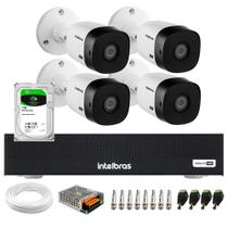 Kit 4 Câmeras Intelbras VHD 1530 B 5 megapixel HDCVI Infra 30m IP67 + DVR Intelbras MHDX 3004-C 4 Canais + HD 1TB Barracuda