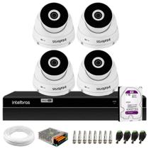 Kit 4 Câmeras Intelbras VHD 3220 Dome Metálica Full HD 1080 DVR MHDX 1104 Intelbras 1Tb Purple