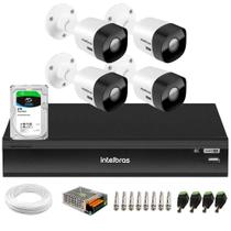 Kit 4 Câmeras Intelbras VHD 3530 B 5MP HDCVI Bullet Visão Noturna 30m IP67 + DVR Intelbras IMHDX 5108 8 Canais + HD SkyHawk 2TB