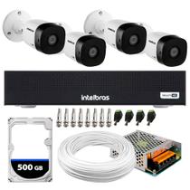 Kit 4 Câmeras Intelbras VHD1230B G7 Multi-HD FULL HD 1080p Visão Noturna 30m Proteção IP67 + DVR MHDX 1004-C 4 Canais + HD 500GB