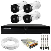 Kit 4 Câmeras Intelbras VHL 1120 B HDCVI Lite HD 720p Lente 3.6mm Visão Noturna 20m IP66 + Dvr Tudo Forte TFHDX 3304 Full HD 4 Canais Com App Xmeye