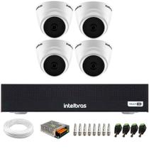 Kit 4 Câmeras Intelbras VHL 1120 D HDCVI Lite HD 720p Lente 3.6mm Visão Noturna 20m + Dvr Intelbras MHDX 1104-C 4 Canais