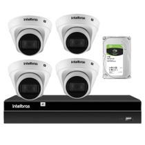 Kit 4 Câmeras Intelbras VIP 1130 B IP67 + Gravador Digital de Vídeo NVR NVD 1404 - 4 Canais + HD 1TB