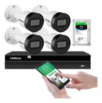 Kit 4 Câmeras Intelbras Vipc 1230 B 720p Poe Nvr Nvd 1404 2tb