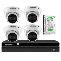 Kit 4 Câmeras Intelbras VIPC 1230 D IP Gravador Digital de Vídeo NVR NVD 1404 4 Canais HD 1TB