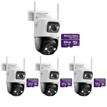 Kit 4 Câmeras Inteligente Wi-Fi 3 Megapixels 360º c/ Cartão 64GB iM9+ Full Color Intelbras Kit 4 Câmeras Inteligente Wi-Fi 3 Megapixels 360º c/ Cartão 64GB iM9+ Full Color Intelbras