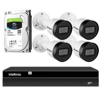 KIT 4 CÂMERAS IP HD INTELBRAS VIPc 1230 B + NVD 1404 C/ HD 1 TB