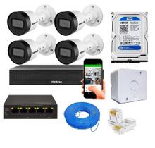 KIT 4 CÂMERAS IP HD INTELBRAS VIPc 1230 B + NVD 1404 COMPLETO