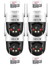 Kit 4 Câmeras IP Wi-Fi Intelbras VIPW 1300 MINI SD Speed Dome 64GB