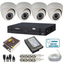 Kit 4 Câmeras Monitoramento Dome 1000 linhas Dvr Intelbras 1004 e Acessórios - Intelbras/Multitoc